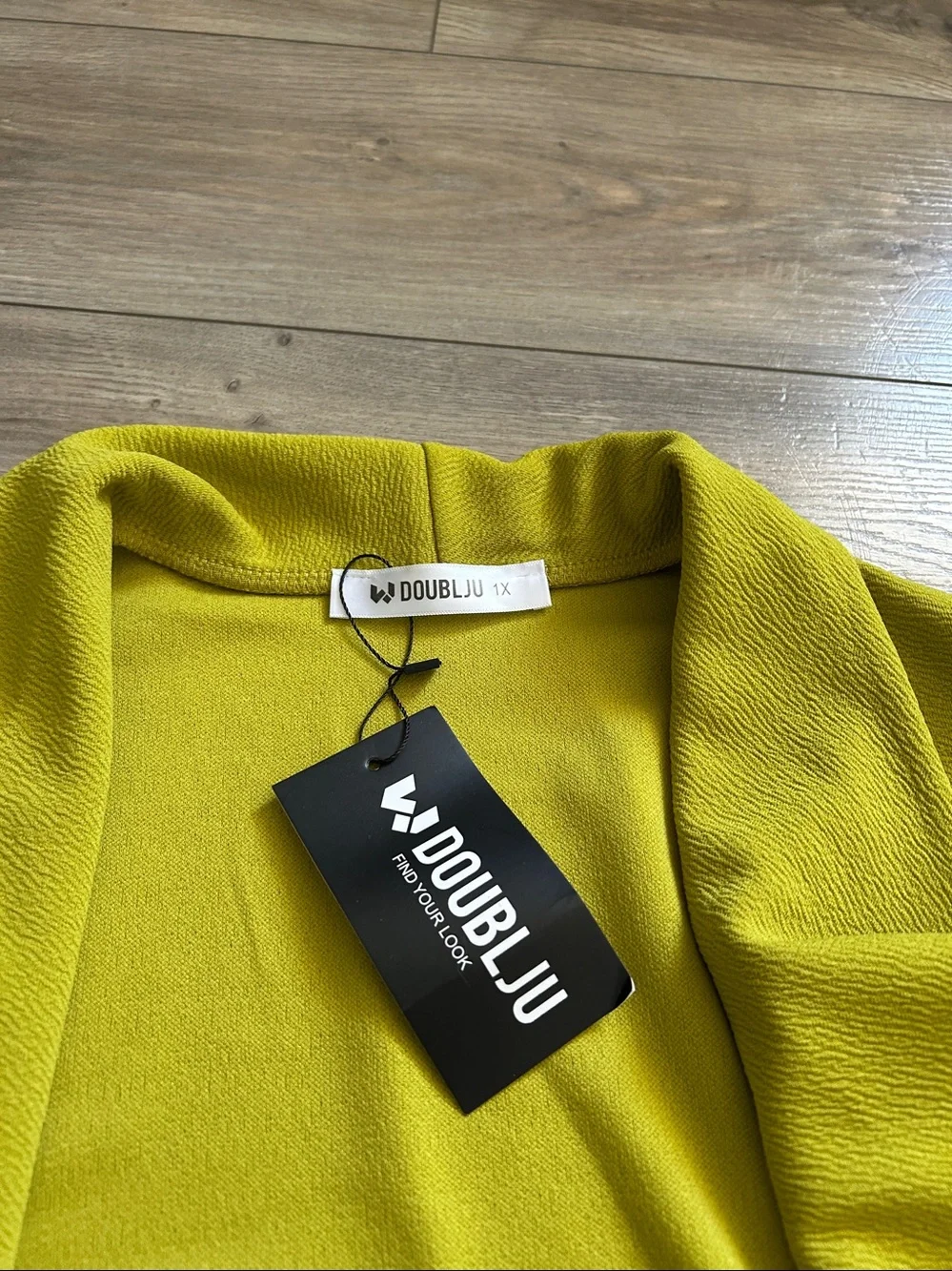 NWT Doublju Olive Green Draped Open-Front Cardigan - Picture 7 of 13